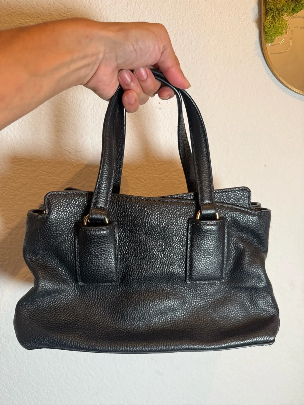 Marc Jacobs Black Leather Tote Bag purse lv heavy duty high quality louis